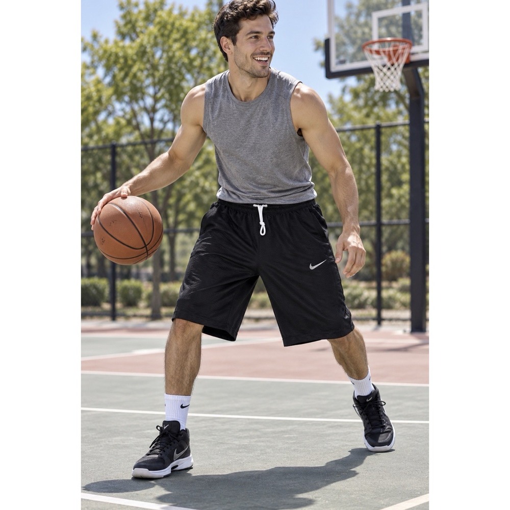 Black Nike Above The Knee Length Shorts Size L. Excellent Condition .
